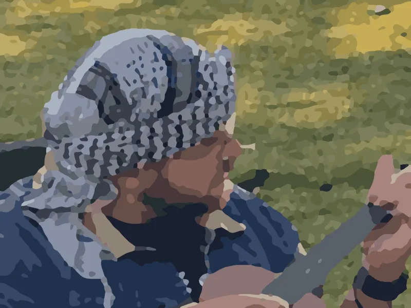 A portrait as a painted paint-by-numbers preview and its detailed numbered outline